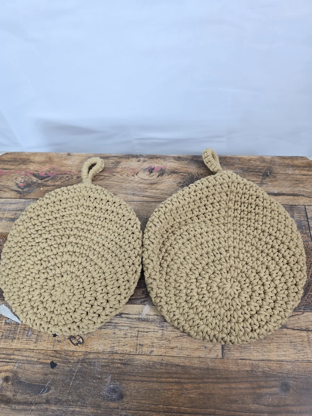 Handmade Crocheted Holders Tan